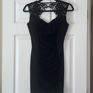 Black open back dress